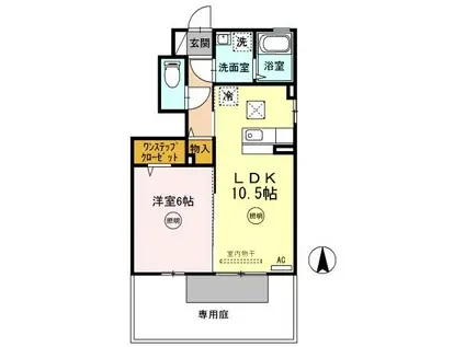 アムール林(1LDK/1階)の間取り写真