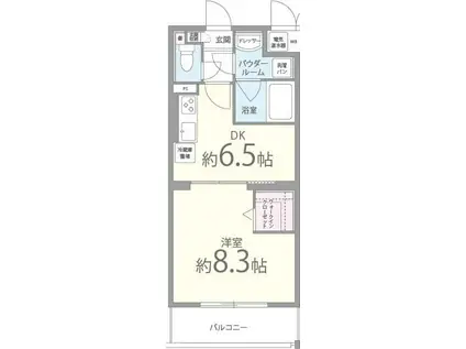 ラフィーヌフジ(1DK/2階)の間取り写真