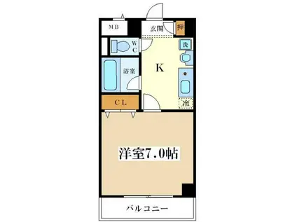 ハートリーフスズキ(1K/4階)の間取り写真