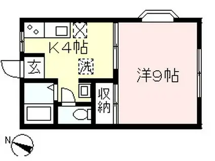 セブンナルミ(1K/1階)の間取り写真