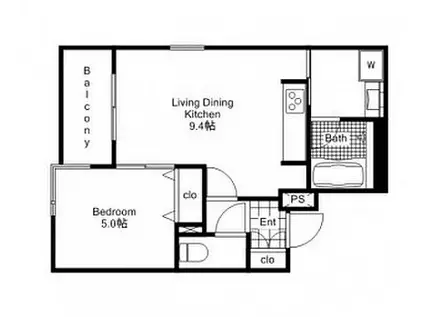 クリオ三田ラ・モード(1DK/8階)の間取り写真