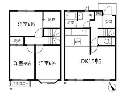 コスモ湘南(3LDK/1階)の間取り写真