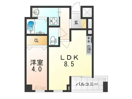 フェリオ千都(1LDK/2階)の間取り写真