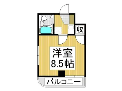 レヂデンス・ナガノ(1K/4階)の間取り写真