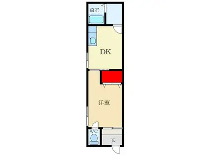 甲斐田ハイツ(1DK/2階)の間取り写真