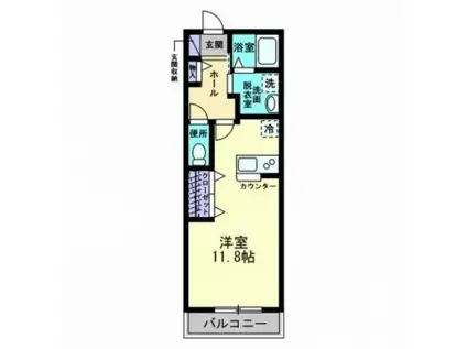 シエルブルー(1K/2階)の間取り写真