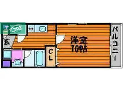 ピアホーム奥田西町(1K/1階)の間取り写真