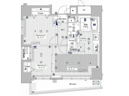 ガーラ・グランディ北池袋(2LDK/2階)の間取り写真