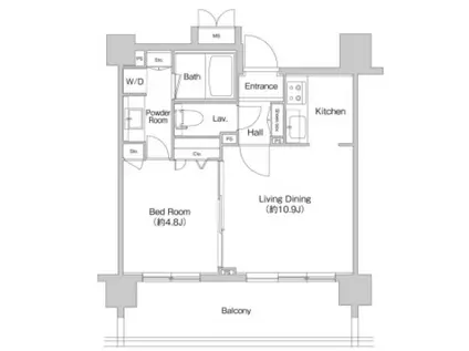 プライムアーバン神楽坂(1LDK/11階)の間取り写真