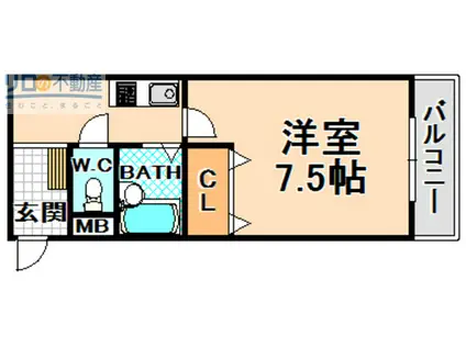 セルリアン(1K/4階)の間取り写真