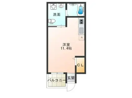 千本中アパート(ワンルーム/1階)の間取り写真