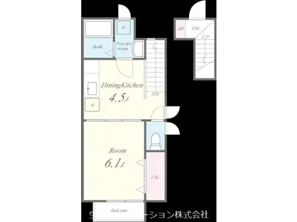 アムール福(1DK/2階)の間取り写真