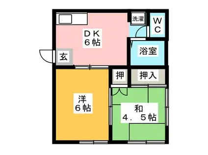 シンエイビル(2DK/3階)の間取り写真