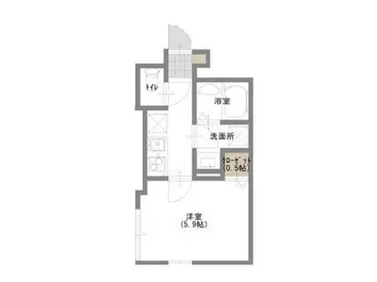 CASA K(1K/1階)の間取り写真