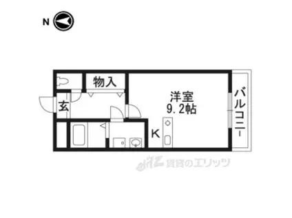 コヒリノ春日坂(1K/3階)の間取り写真