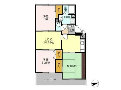 クレール清水(3LDK/1階)の間取り写真