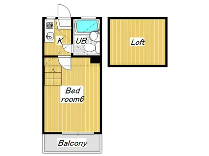 ドミール小川(1K/1階)の間取り写真