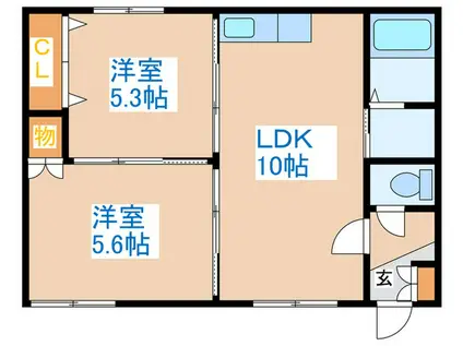 ビッグバ-ンズMS八軒III(2LDK/4階)の間取り写真