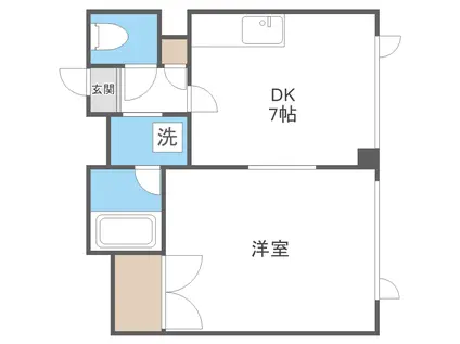 ハーベスト澄川(1DK/2階)の間取り写真