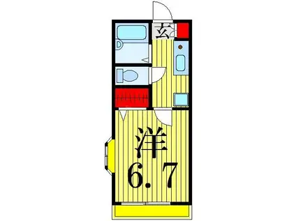 アヴェールM(1K/1階)の間取り写真