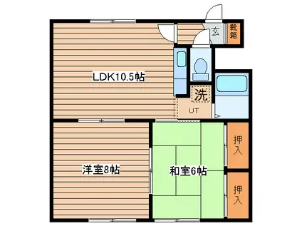 メゾンド中井(2LDK/2階)の間取り写真