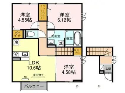 ＪＲ姫新線 播磨高岡駅 徒歩40分 2階建 築5年(3LDK/2階)の間取り写真