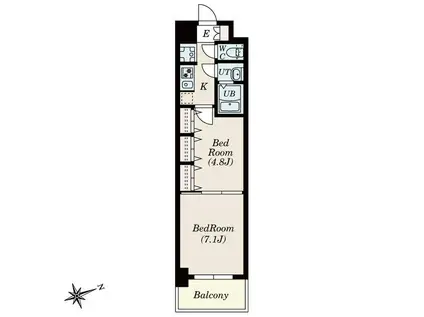 S-RESIDENCE神沢AFFORD(2K/1階)の間取り写真