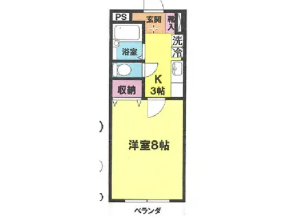 オラソス(1K/3階)の間取り写真