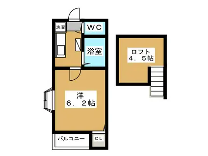 メゾン・ド・アイ(1K/2階)の間取り写真