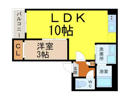 JACK SHINSHIRAOKA I(1LDK/1階)の間取り写真