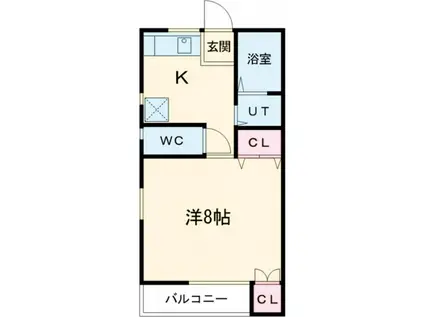 カーサビアンカS(1K/1階)の間取り写真