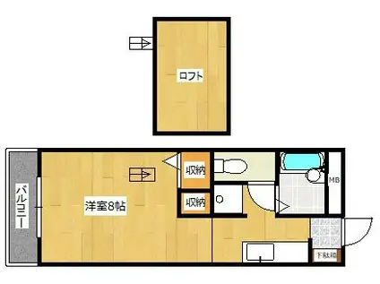 ハイナットU・I(ワンルーム/4階)の間取り写真