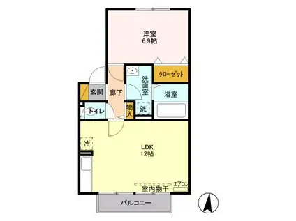 プルミエ(1LDK/2階)の間取り写真