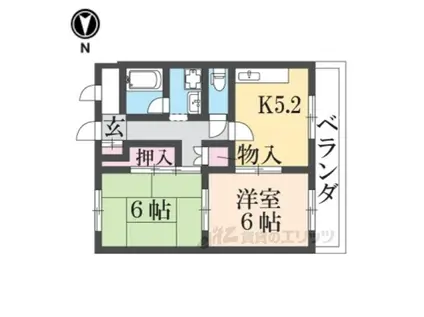 ニューエストタカダ(2DK/3階)の間取り写真