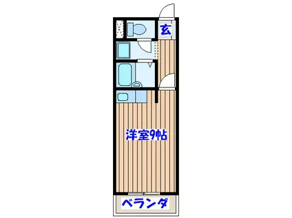 サンハイツ通町(ワンルーム/2階)の間取り写真