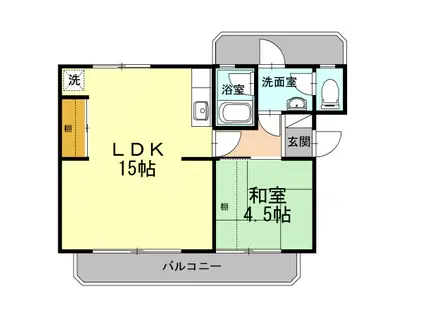 メゾン矢野(1LDK/1階)の間取り写真