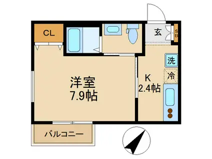 ヒューマンパレス南流山XI(1K/3階)の間取り写真
