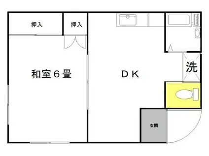 ハイツ新井(1DK/1階)の間取り写真