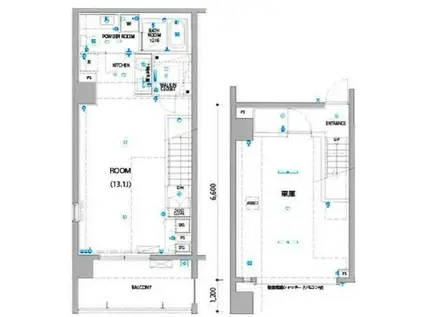 レグラス武蔵新城モーターガラージュ(ワンルーム/1階)の間取り写真
