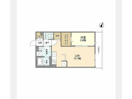 ウエルスクエア渋谷本町(1LDK/3階)の間取り写真