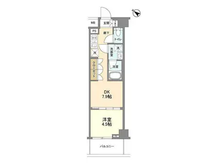 ニューミラ明大前(1DK/5階)の間取り写真