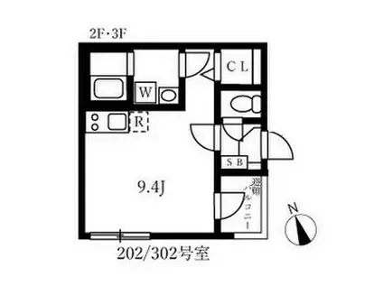 ステージ大宝(1K/2階)の間取り写真