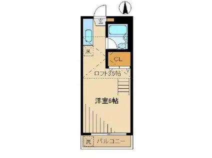 MMハイツ(1K/2階)の間取り写真