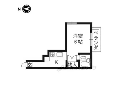 レジデンスひいらぎ(1K/2階)の間取り写真