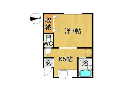 アプリコットハウス(1K/2階)の間取り写真