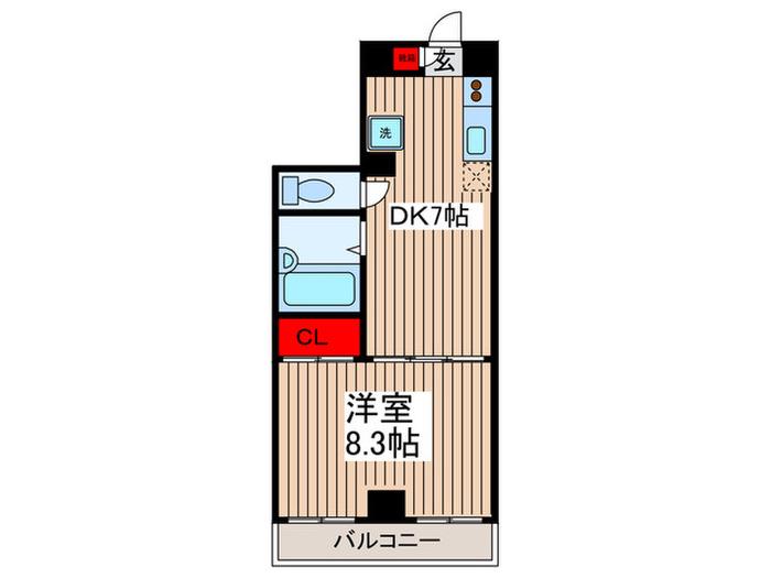 アーク亀戸3丁目(1DK/4階)の間取り写真