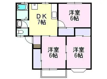 メゾンエスポワールB(3DK/2階)の間取り写真