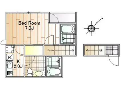 VERDE深沢(1K/2階)の間取り写真