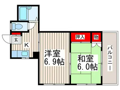 メゾンチグサ(2K/2階)の間取り写真