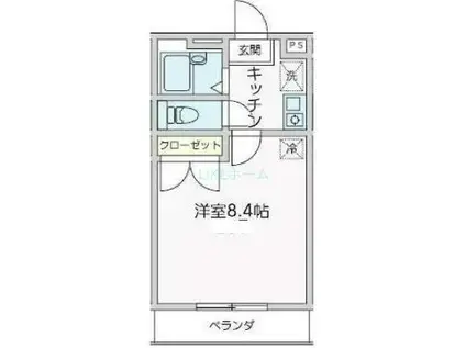 パークハイム(1K/2階)の間取り写真